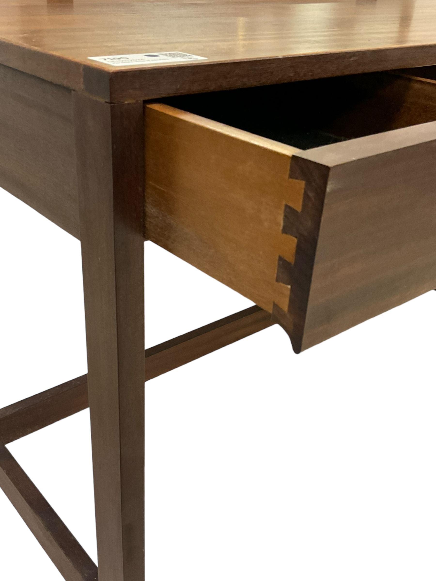 Vanson - mid-20th century teak dressing table, raised rectangular swing mirror, fitted with four drawers 