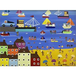 Gordon Barker (British 1960-): Seaside Fun, acrylic on paper signed 25cm x 34cm