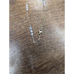 9ct white and yellow gold heart bracelet, hallmarked