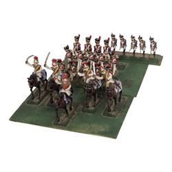 Collection of hand-painted 25-28mm lead soldiers, including Roman soldiers, Napoleonic Soldiers and Mounted Cavalry etc
