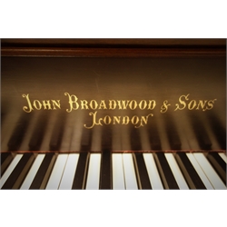  Early 20th century 'John Broadwood & Sons London' grand piano, iron framed and overstrung, W156cm, H185cm, L200cm  