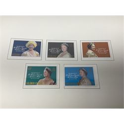 Commemorative stamps mostly relating to the Royal Family and Royal events, including Grenadines of St Vincent, Cayman Islands, Sierra Leone etc, housed in five 'The Royal Family' ring binder albums