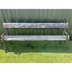 Cast iron and wood slatted garden bench - THIS LOT IS TO BE COLLECTED BY APPOINTMENT FROM DUGGLEBY STORAGE, GREAT HILL, EASTFIELD, SCARBOROUGH, YO11 3TX