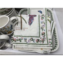 Portmeirion tea and dinner wares, mainly in Botanic Garden pattern, to include, eight dinnerplates, nine side plates, eight bowls, eight mugs, cheese dish and cover, covered tureen, platters, salt and pepper etc, 