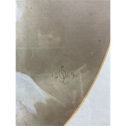 Otto Theodore Leyde RSA RSW (Russian/Scottish 1835-1897): Portrait of a Young Girl, watercolour signed with monogram and dated 1869, 59cm x 46cm 