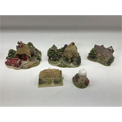 Five Lilliput lanes, comprising Burley Street Garage, Windsor Castle, Playtime, Fireman's Watch and The Old Windmill