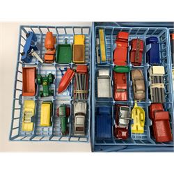 Matchbox Series 41 Collectors case containing four lift-out plastic trays with forty-seven Matchbox, Lesney and Husky models