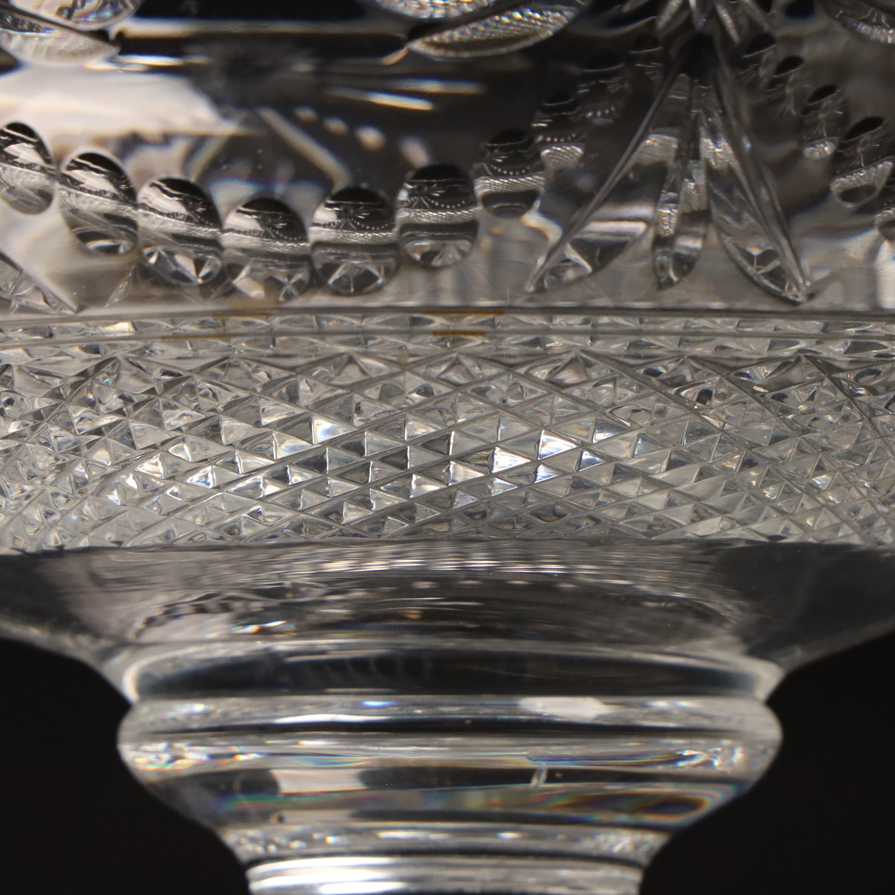 Stuart Crystal Beaconsfield pattern fruit bowl on pedestal foot 30cm