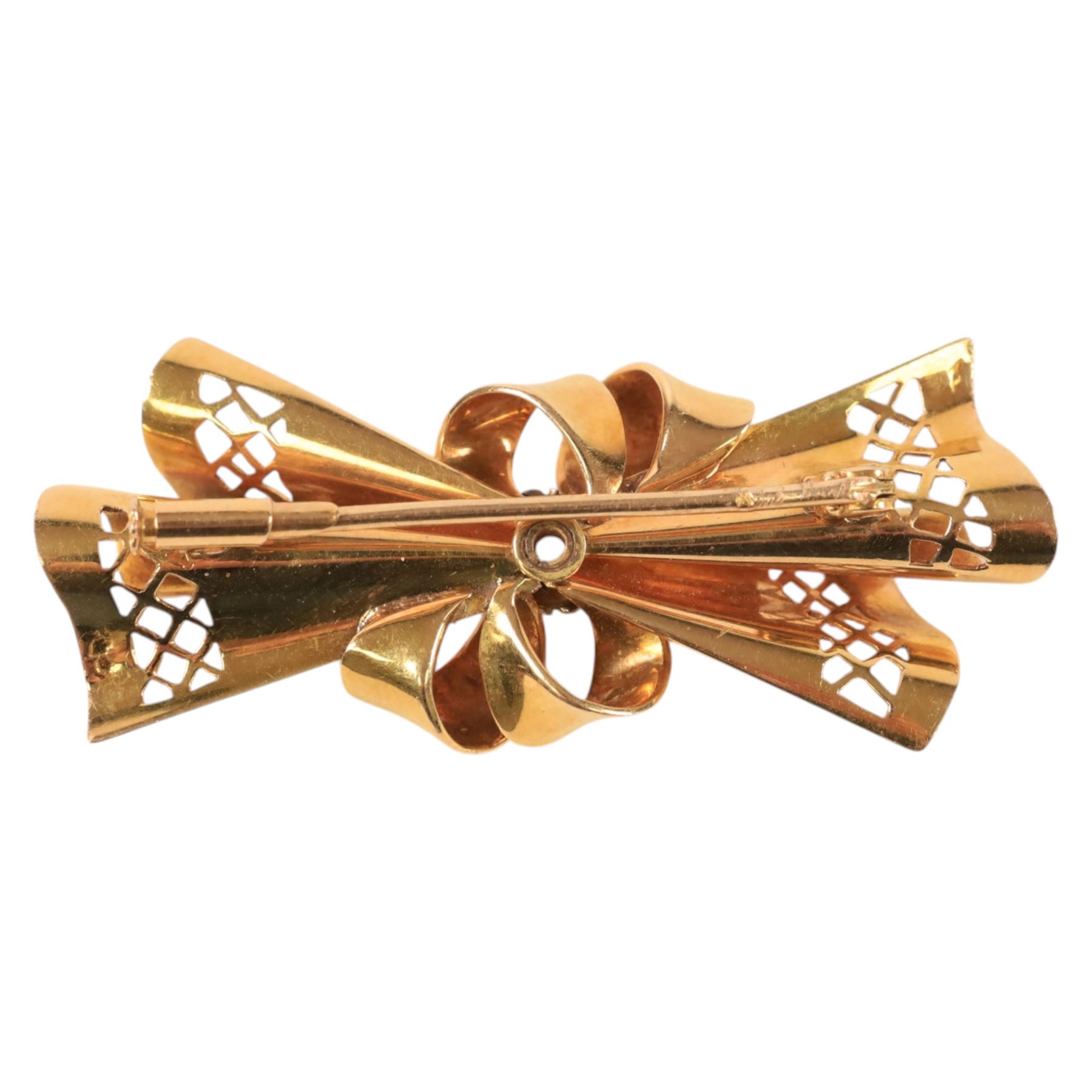 18ct gold bow brooch