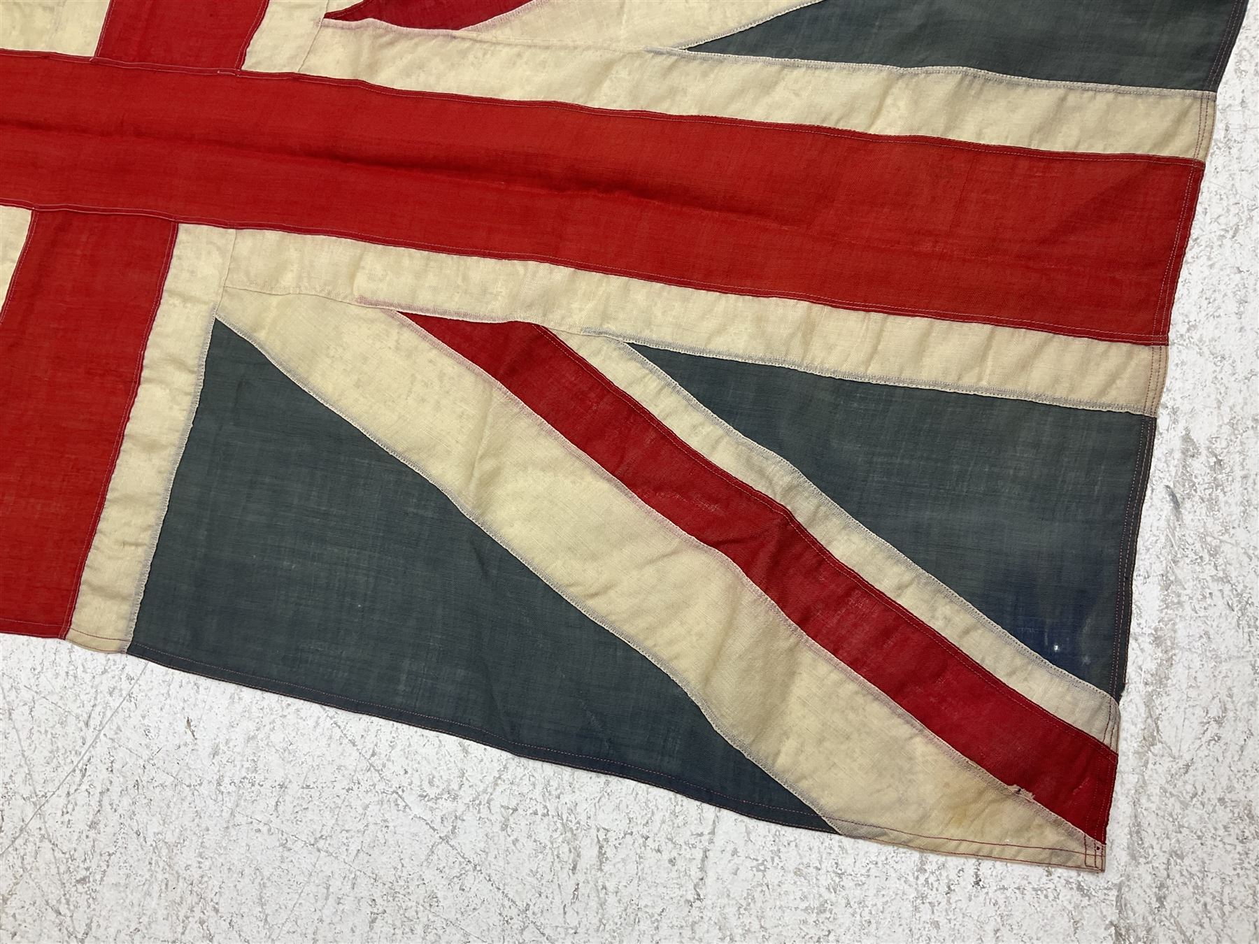 Large linen union jack flag, H89cm, W170cm