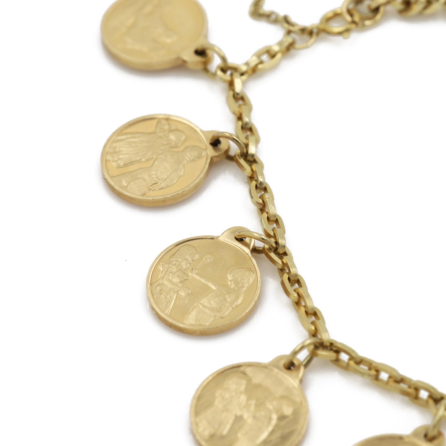14ct gold 'The Twelve Months of Love' charm bracelet by Franklin Mint, hallmarked, with certificate