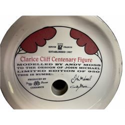 Three Kevin Francis figures produced by Peggy Davies ceramics, Clarice Cliff Centenary Figure H27cm, Tallulah Bankhead H26cm and Chantella H21cm. 