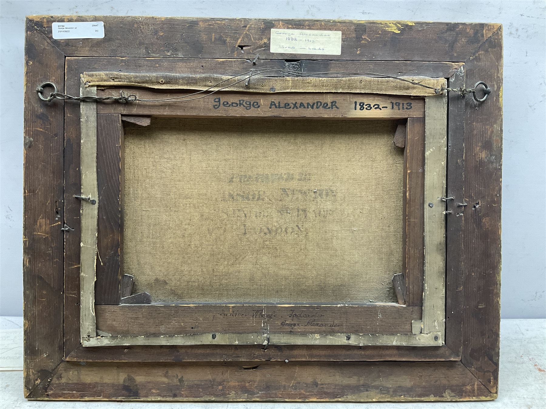 George Alexander (British 1832-1913): Cattle Watering at 'The River Wharfe Tadcaster', oil on canvas signed and inscribed verso 27cm x 37cm