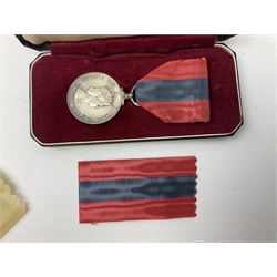 WW1 group of three medals comprising British War Medal and Victory Medal in issue box and Ceylon Volunteer Service Medal awarded to 10288 Pte. M. Smith R. Fus.; together with a later awarded WW2 Defence Medal in modern box with slip; and his QEII Imperial Service Medal in case and box with certificate dated 1959