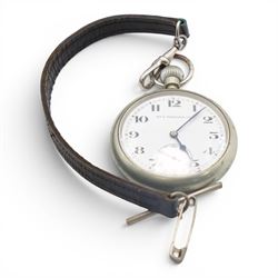 WWII military issue pocket watch by Ryf & Marchand, stamped with broad arrow and B34030 to back case