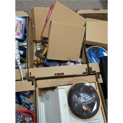 Large collection of Sci-Fi collectors plates, including Doctor Who, Star Trek and Buffy examples, together with Disney MGM trophy, diecast trains and other collectables, in six boxes