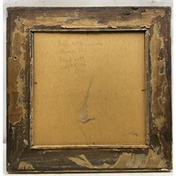 Edgar Wood (British 1860-1935): 'Piazza della Santissima Annunziata - Florence', oil on card signed and dated 1921, inscribed verso 33cm x 32cm