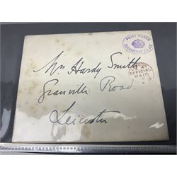 Postal history including air mail, telegrams, covers with 'Privy Purse Buckingham Palace' stamp, first day covers etc, housed in two ring binder folders