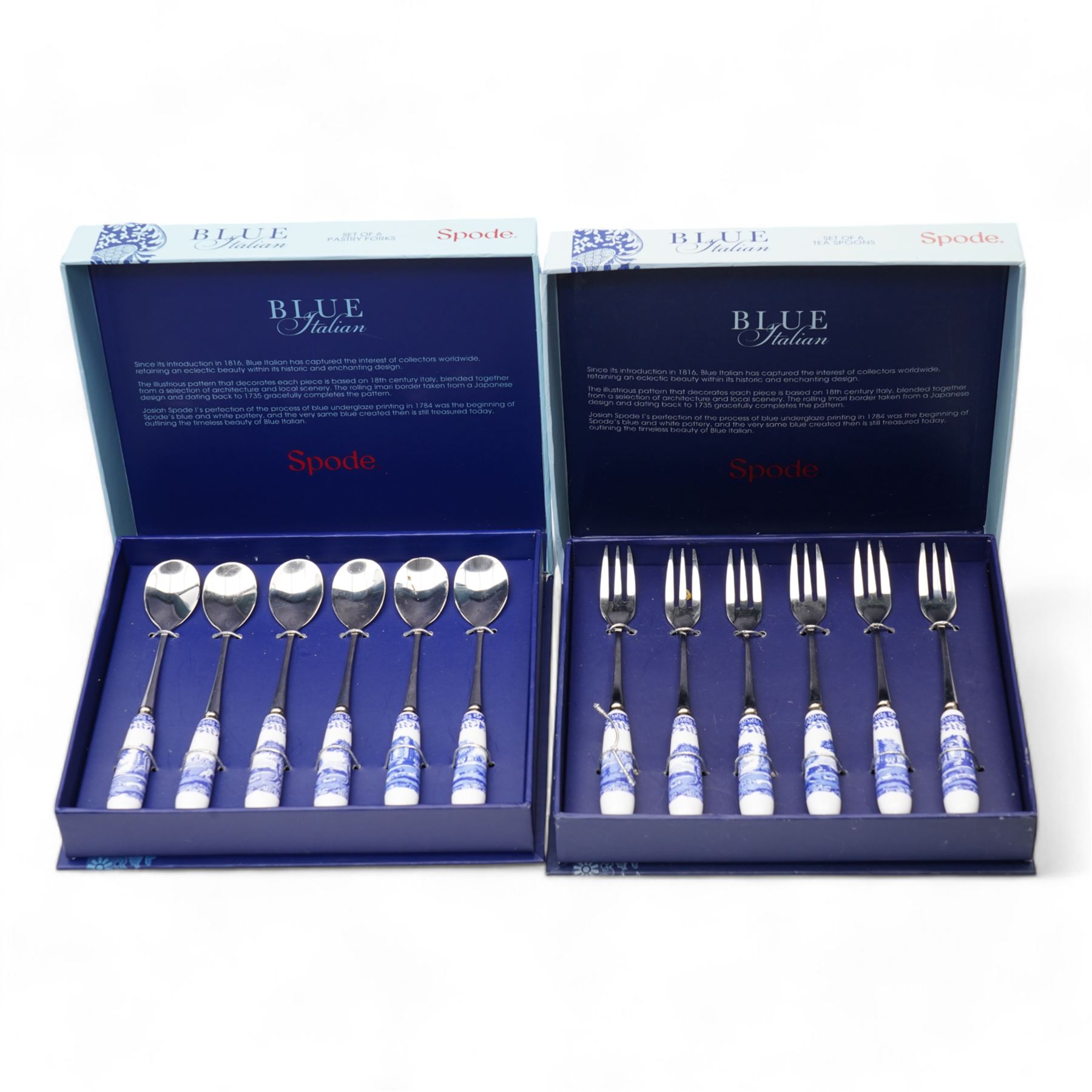 Copeland Spode Italian tableware to include four large bowls, jug, octagonal plate, four other larger plates, ten bowls of various sizes, butter dish, preserve jar, toast rack, set of six teaspoons and six pastry forks etc, all with black backstamps 