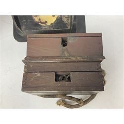 Collection of phone headsets, including GPO bakelite examples, together with other telephone parts 