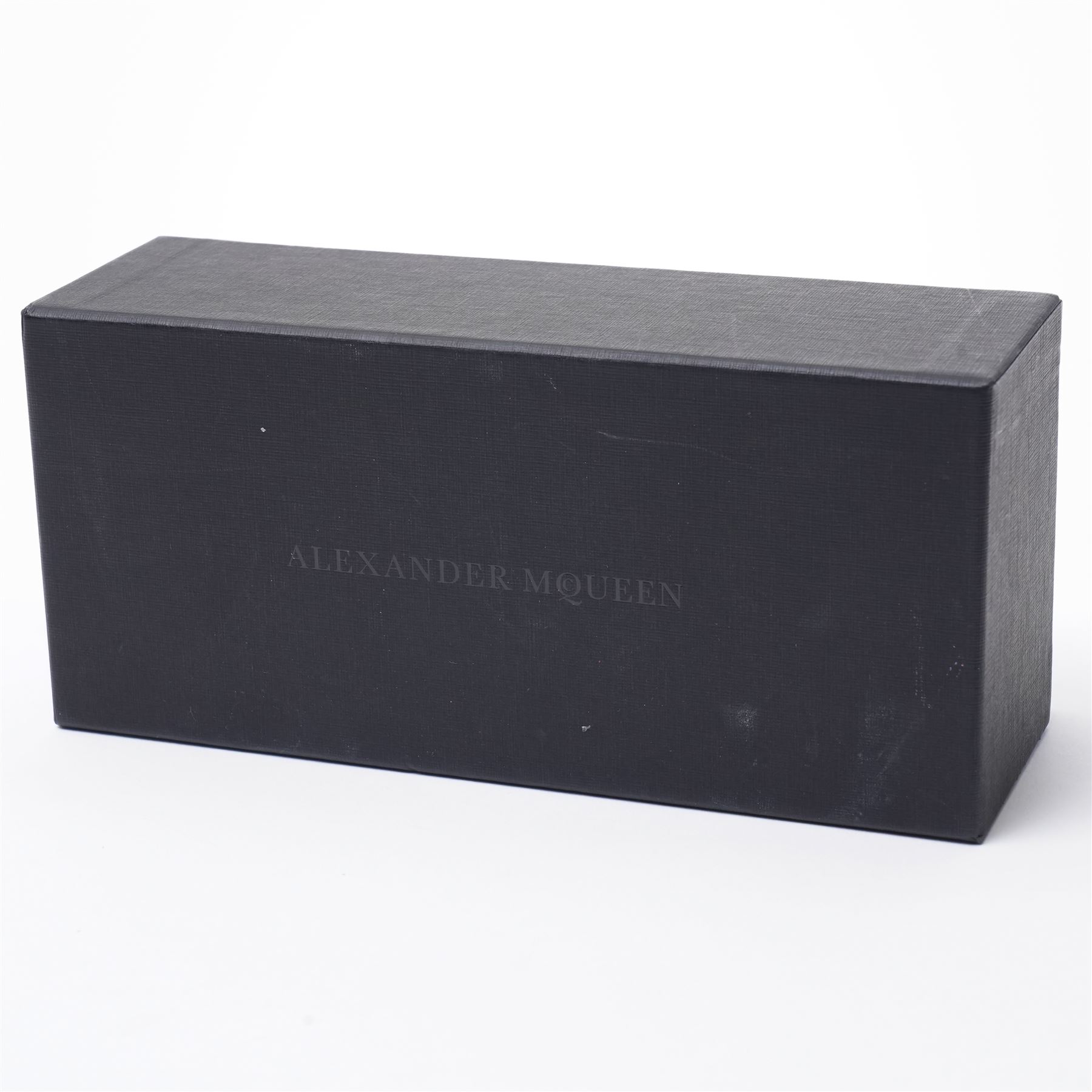 Alexander McQueen - pair of oversized sunglasses, with tortoiseshell-effect acetate frames and gradient tinted lenses, the fronts studded with gold-tone metal rivets, the arms signed ‘Alexander McQueen’, with original hard case and box