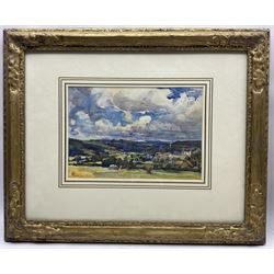 Rowland Henry Hill (Staithes Group 1873-1952): Cattle near Goathland, watercolour signed and dated 1926, 19cm x 28cm