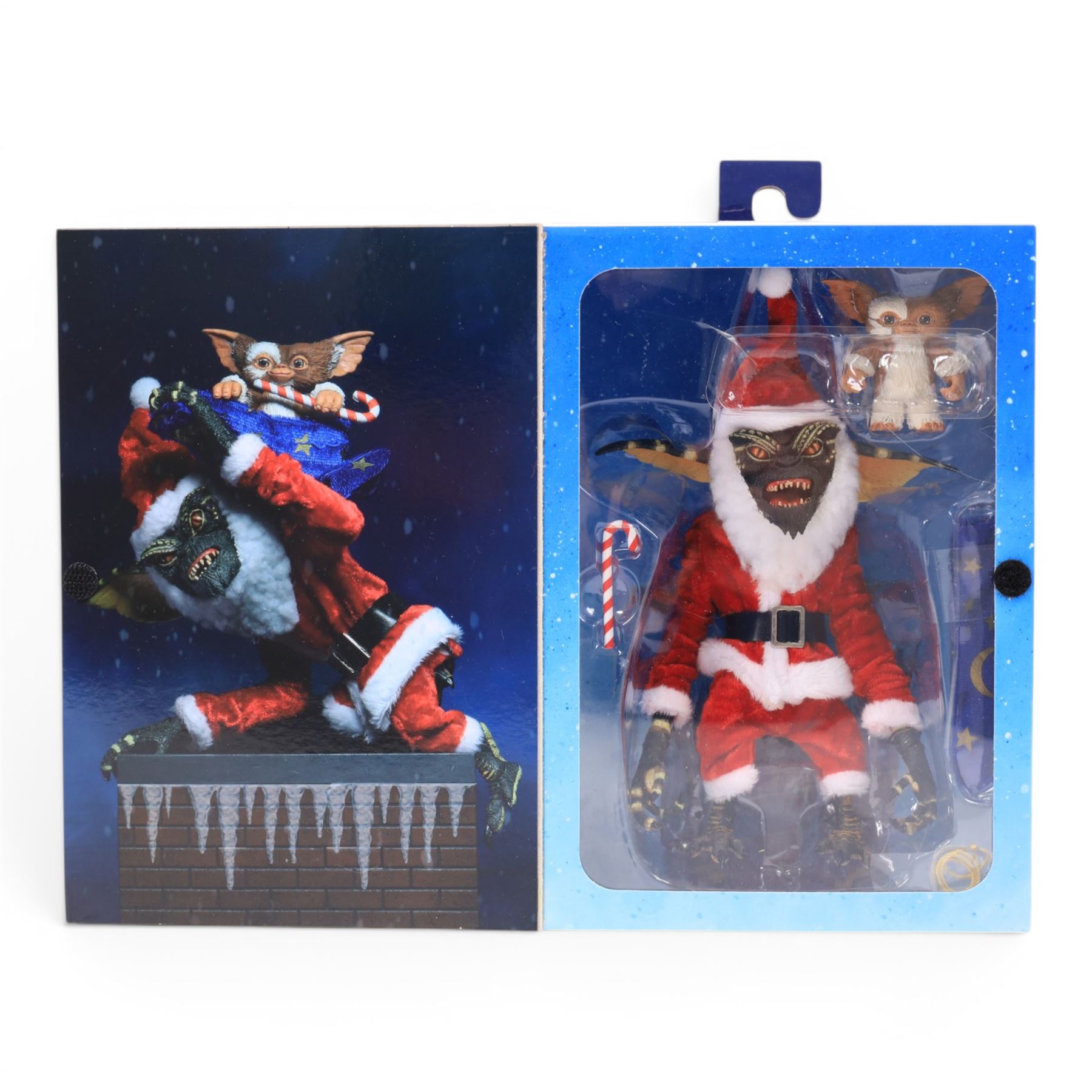 Two Neca Gremlins figures, comprising Santa Stripe and Gizmo and Gremlins 2 Ultimate Brain, both boxed 