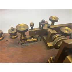 GPO telegraph morse code machine, marked GPO 10235 and Baseboard.S.C.MKII, in wooden carry case, case H16cm, L26cm 