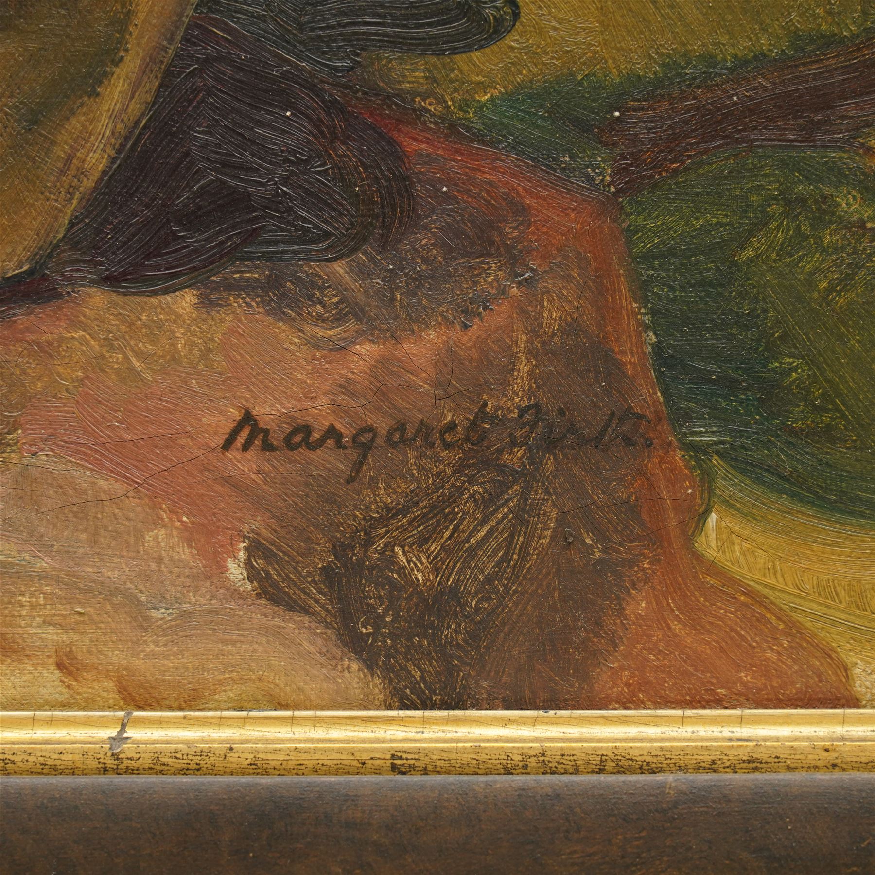 Margaret Firth (British 1898-1991): Still Life of Flowers in a Vase, oil on canvas signed, labels verso 48cm x 38cm