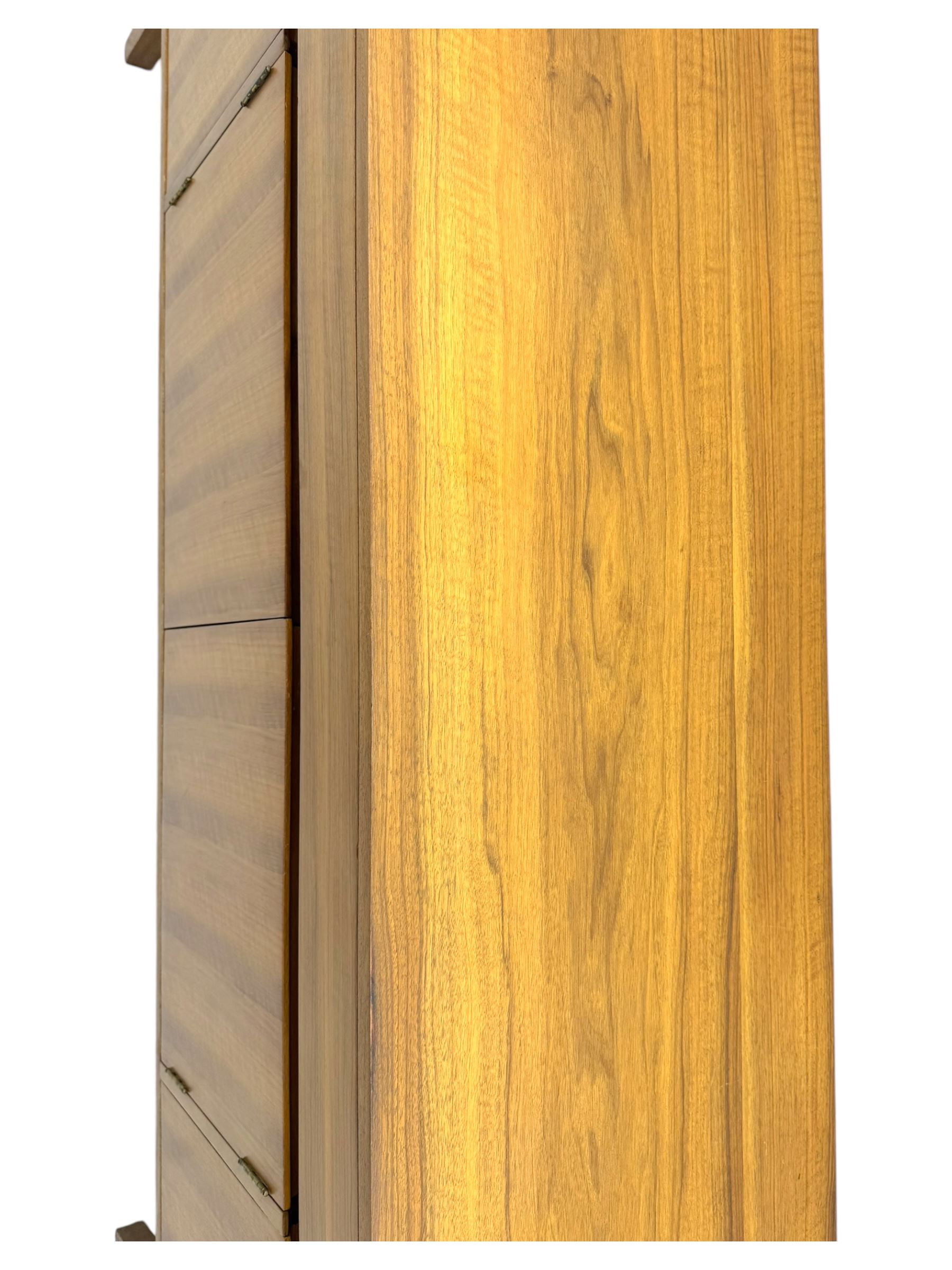 Younger - 1960s teak sideboard, three drawers over three cupboard, centre draw lined with baize with dividers, recessed handles with tapered feet