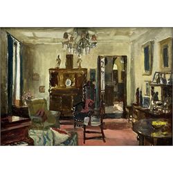 Mary Dawson Elwell (British 1874-1952): 'A Sketch for Interior St. Marys Close (Beverley)', oil on panel, inscribed and titled verso 24cm x 34cm
Provenance: private collection purchased H C Chaman & Son Scarborough 20th July 1992 Lot 381