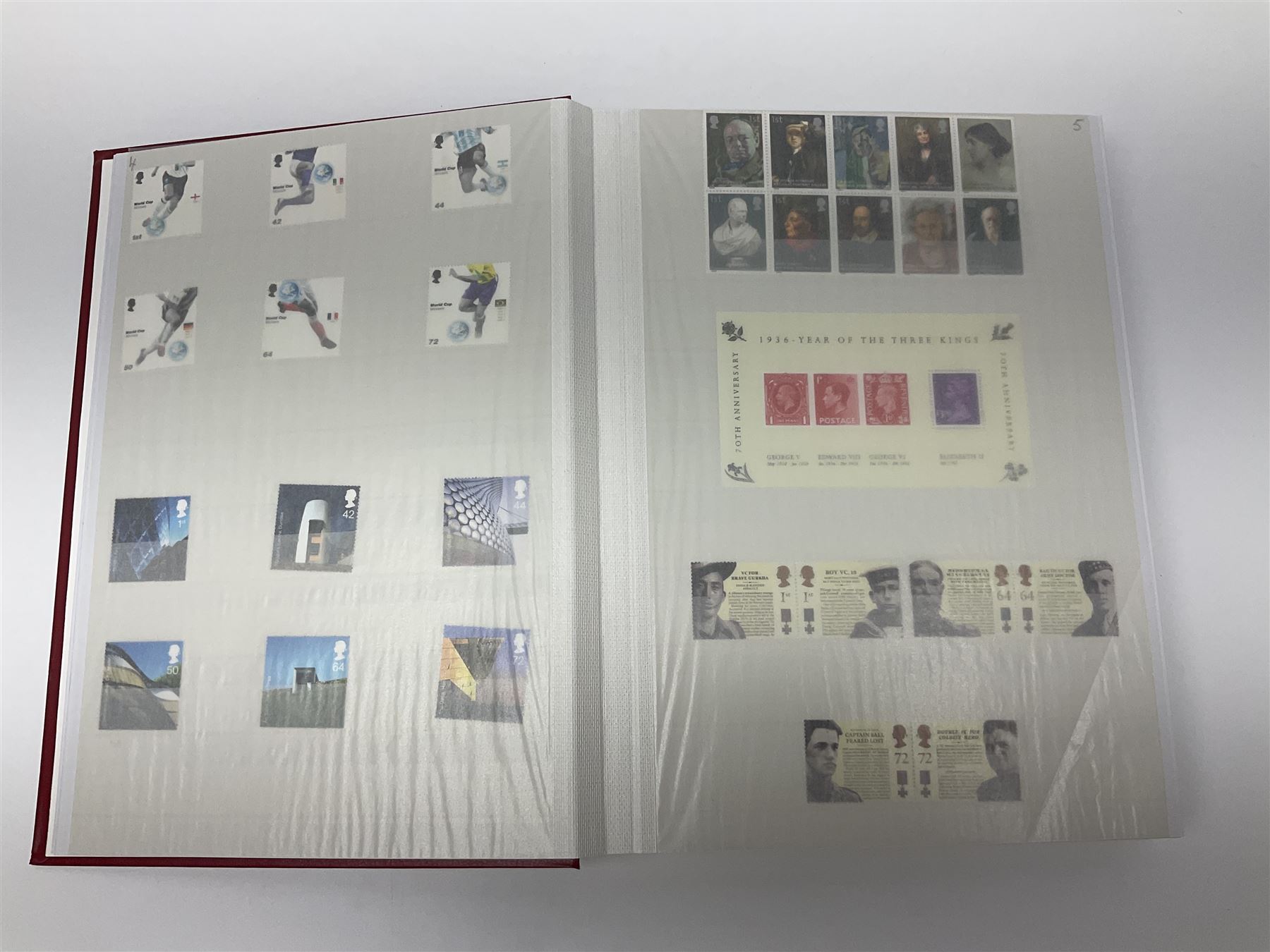 Queen Elizabeth II mint decimal stamps, housed in stock book folder, face value of usable postage approximately 900 GBP