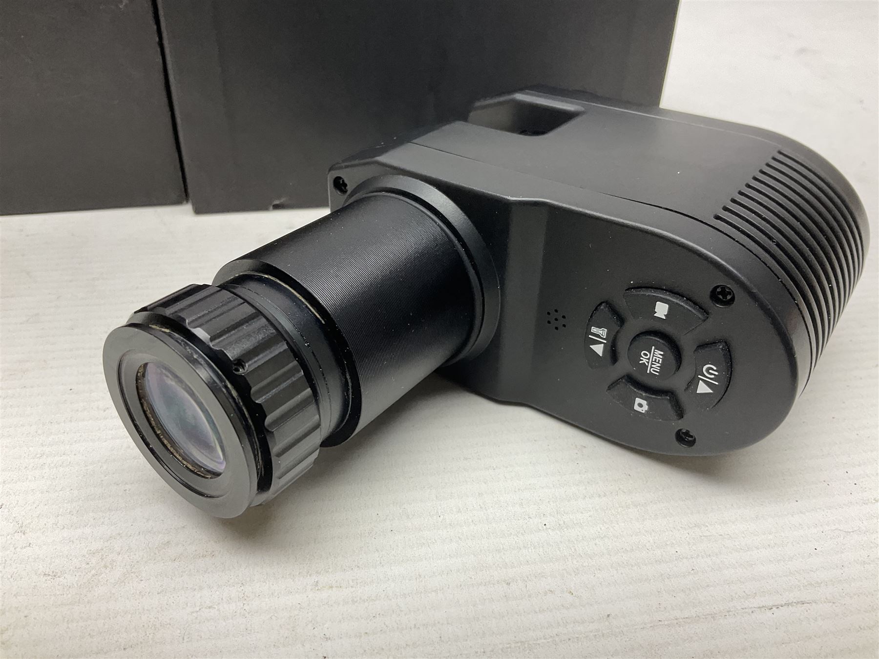 Four shooting accessories - Riflescope 3-9 x 50 scope; Digital Trail Camera; Megaorei M3 night sight add on; and Logan Gun Lamp; all boxed (4)