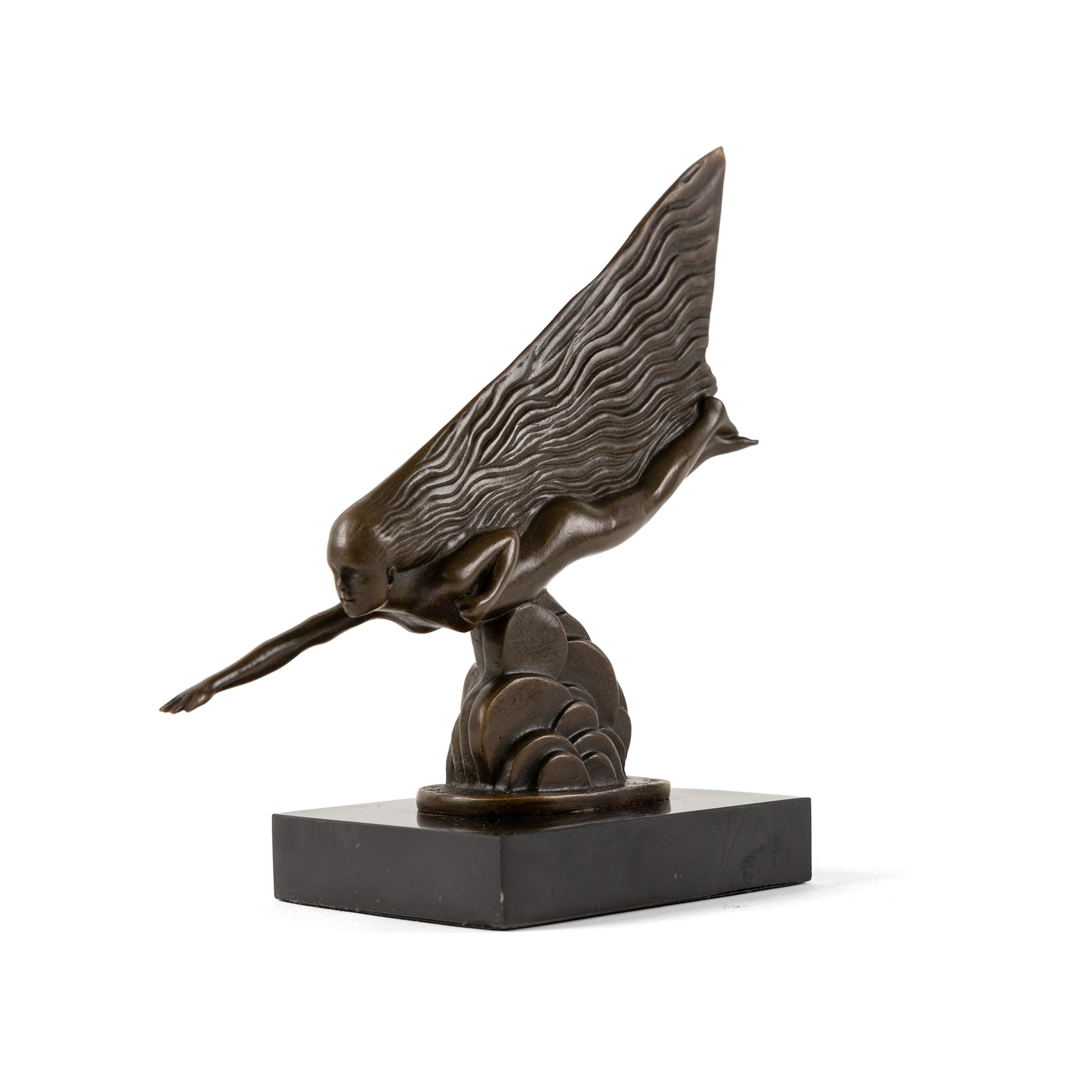 After Riviere - The Comet, upon a square marble base, H17cm