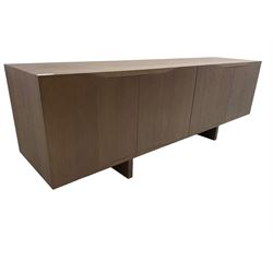 Varaschin - Jordan Italian contemporary stained oak sideboard, rectangular top over four cupboards, with push-latch action