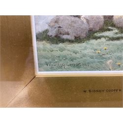 William Sidney Cooper (British 1854-1927): Sheep in the Shade, watercolour signed and dated 1924, 18cm x 12cm