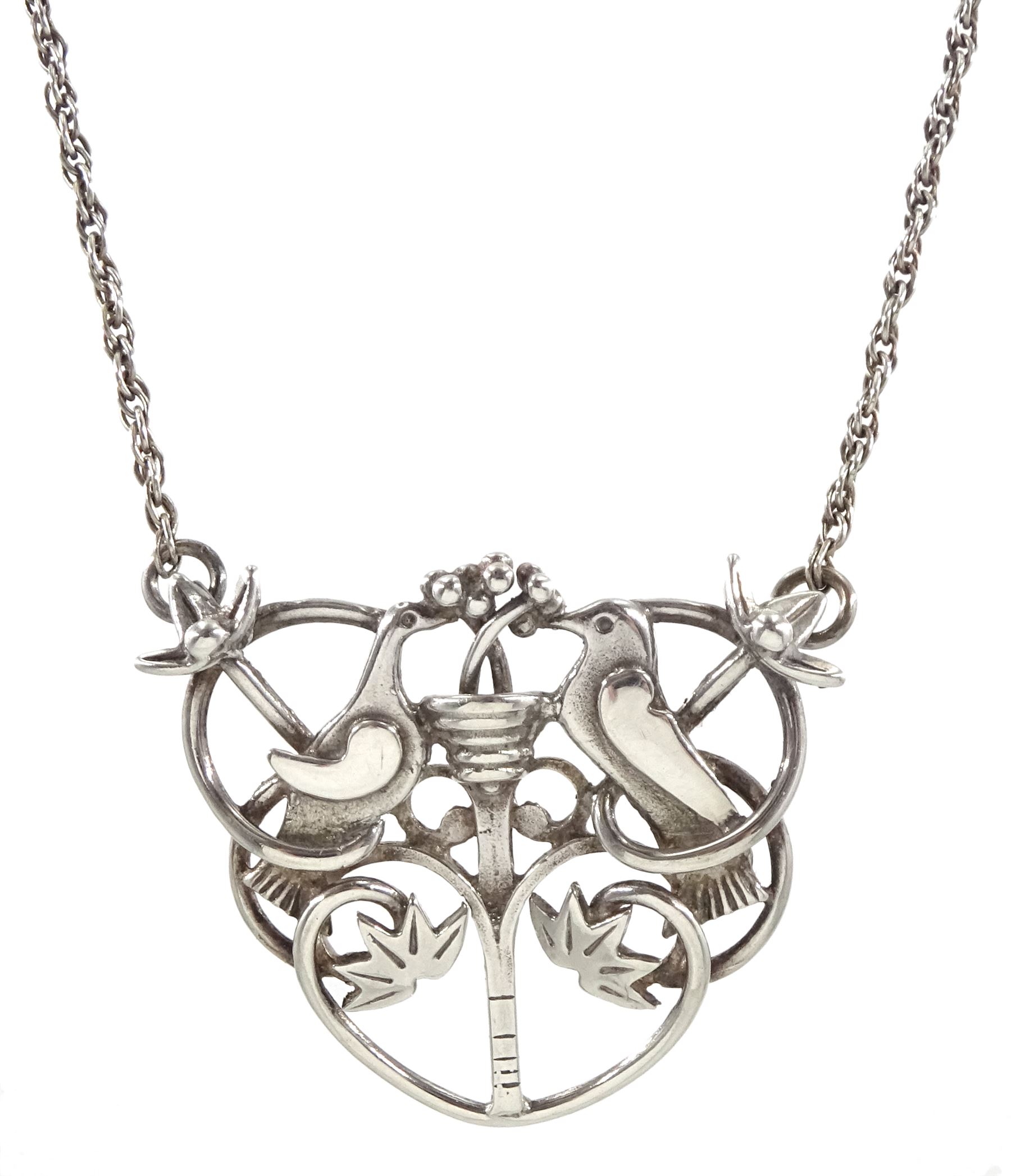 Scottish silver 'Tree of Life' pendant by Ola M Gorie, stamped OMG 