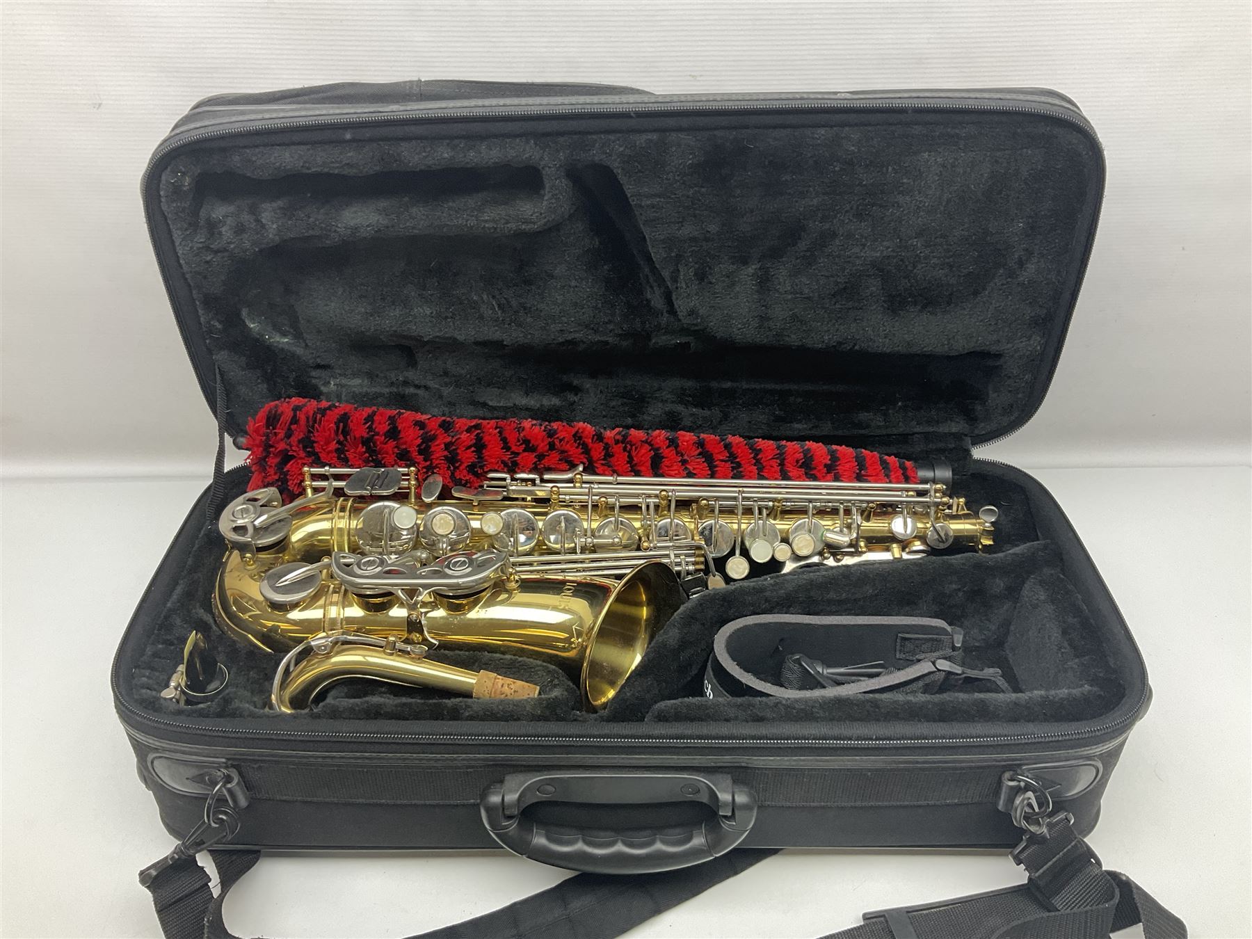 St Louis Alto saxophone, serial no.82437 in John Packer JP Blues 141 carrying case; with two-piece saxophone stand