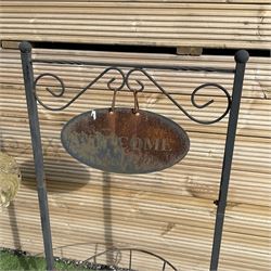 Bird feeder, welcome sign planter and cast stone sundial  - THIS LOT IS TO BE COLLECTED BY APPOINTMENT FROM DUGGLEBY STORAGE, GREAT HILL, EASTFIELD, SCARBOROUGH, YO11 3TX