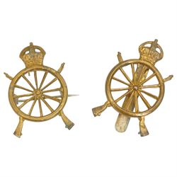 Northern Cyclist Battalion swagger stick and two Northern Cyclist Battalion badges