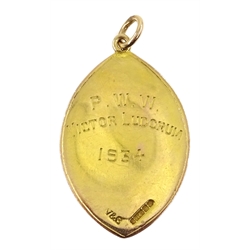  9ct gold Victor Ludorum medal,  Birmingham 1934, approx 11.3gm  