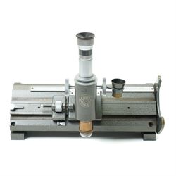  Baker of London travelling microscope with Chesterman vernier scale No16574 and a Swift brass microscope 