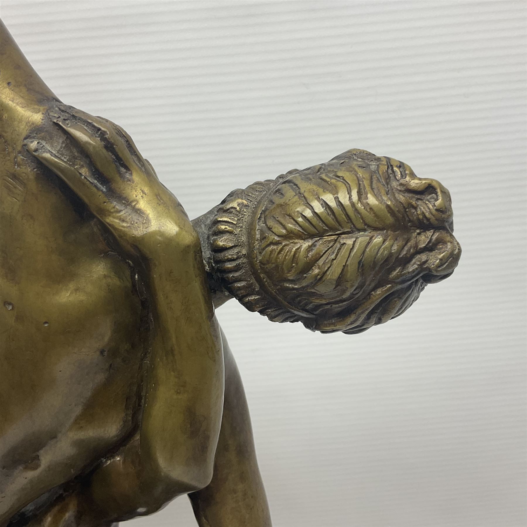 After Giambologna: Abduction of a Sabine Woman, bronze figure, on circular wooden base, H68cm