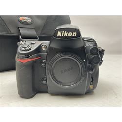 Nikon D700 camera body, serial no 2257597, with Lowepro camera bag