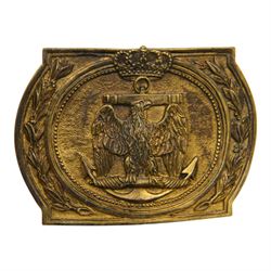 Napoleonic French Imperial Guard marine officers buckle, circa 1804, L9cm, H6cm
