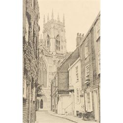 Stuart Walton (Northern British 1933-): York Minster from Precentor's Court, The Shambles - York, View of Lendal Bridge from Dame Judy Dench Walk and Steps Leading from Wellington Row beneath Lendal Bridge to the River Ouse, set of four prints signed with initials and dated '78 in pencil 27.5cm x 17.5cm (4)