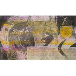 Gillian Ross Kelsey (British 1935-2025): 'Celtic Image No 2', mixed media on paper signed ...