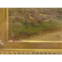  Village Landscapes, pair oils on board bears signature Owen Bowen 12cm x 19cm (2)  