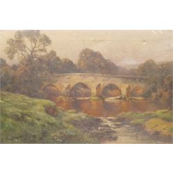 Adam Knight (British 1855-1931): Stone Bridge, oil on canvas signed 51cm x 76cm