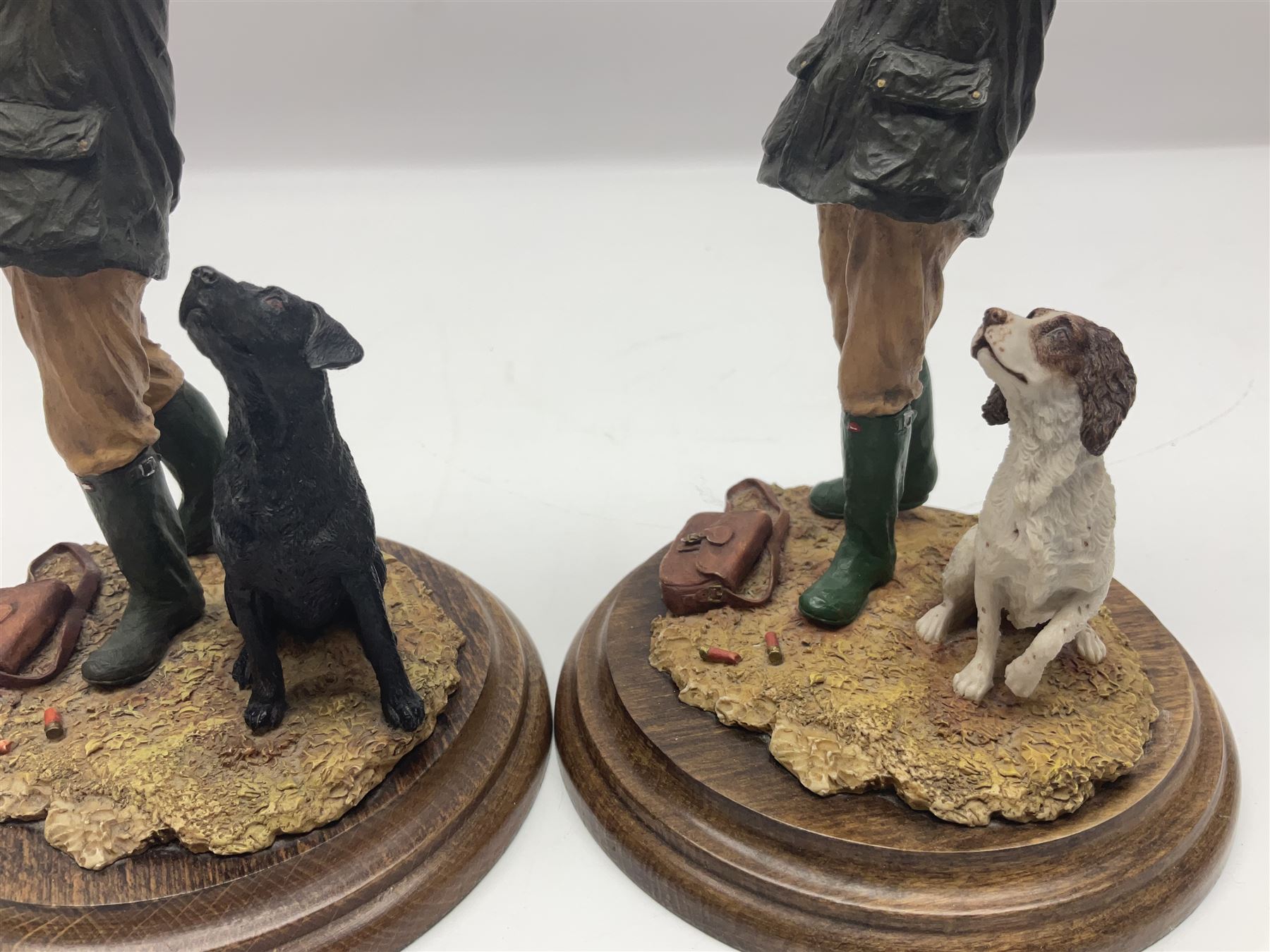 Four Country Artists figures, comprising Shooting figure group by K.Sherwin, Gun dog figure group, First Brace - Labrador and First Brace - Springer, largest H35cm 